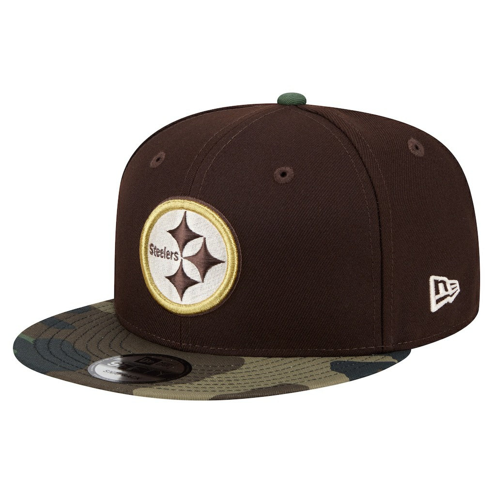 Pittsburgh Steelers Adult Burnt Wood Camo 9FIFTY Snapback Hat - Dark Brown on sale