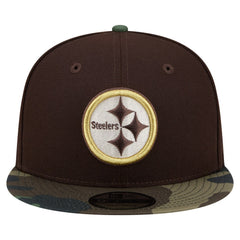 Pittsburgh Steelers Adult Burnt Wood Camo 9FIFTY Snapback Hat - Dark Brown on sale