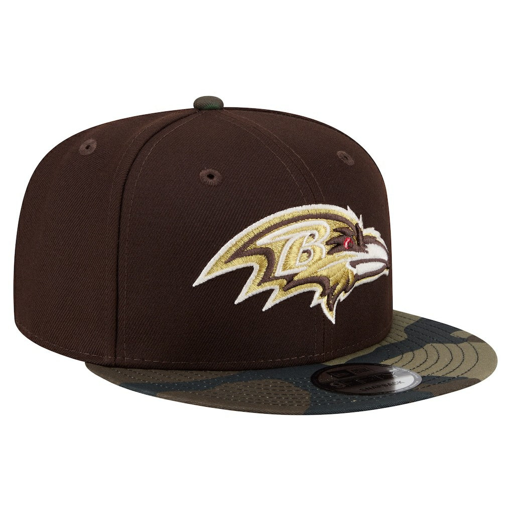 Baltimore Ravens Adult Burnt Wood Camo 9FIFTY Snapback Hat - Dark Brown discount