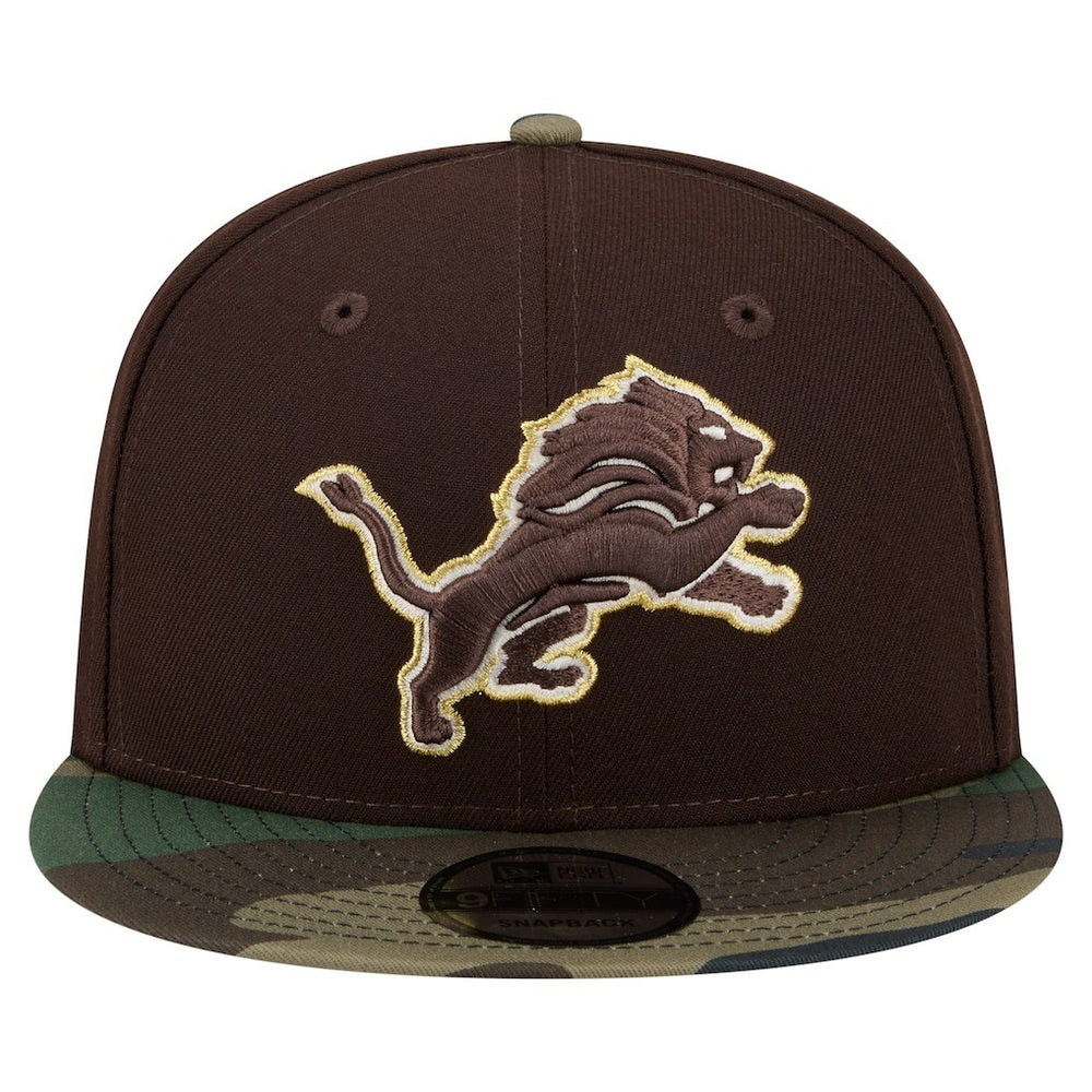 Detroit Lions Adult Burnt Wood Camo 9FIFTY Snapback Hat - Dark Brown cheap
