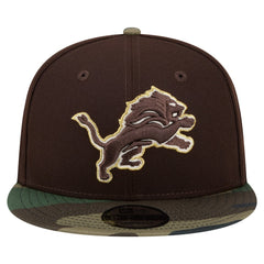 Detroit Lions Adult Burnt Wood Camo 9FIFTY Snapback Hat - Dark Brown cheap