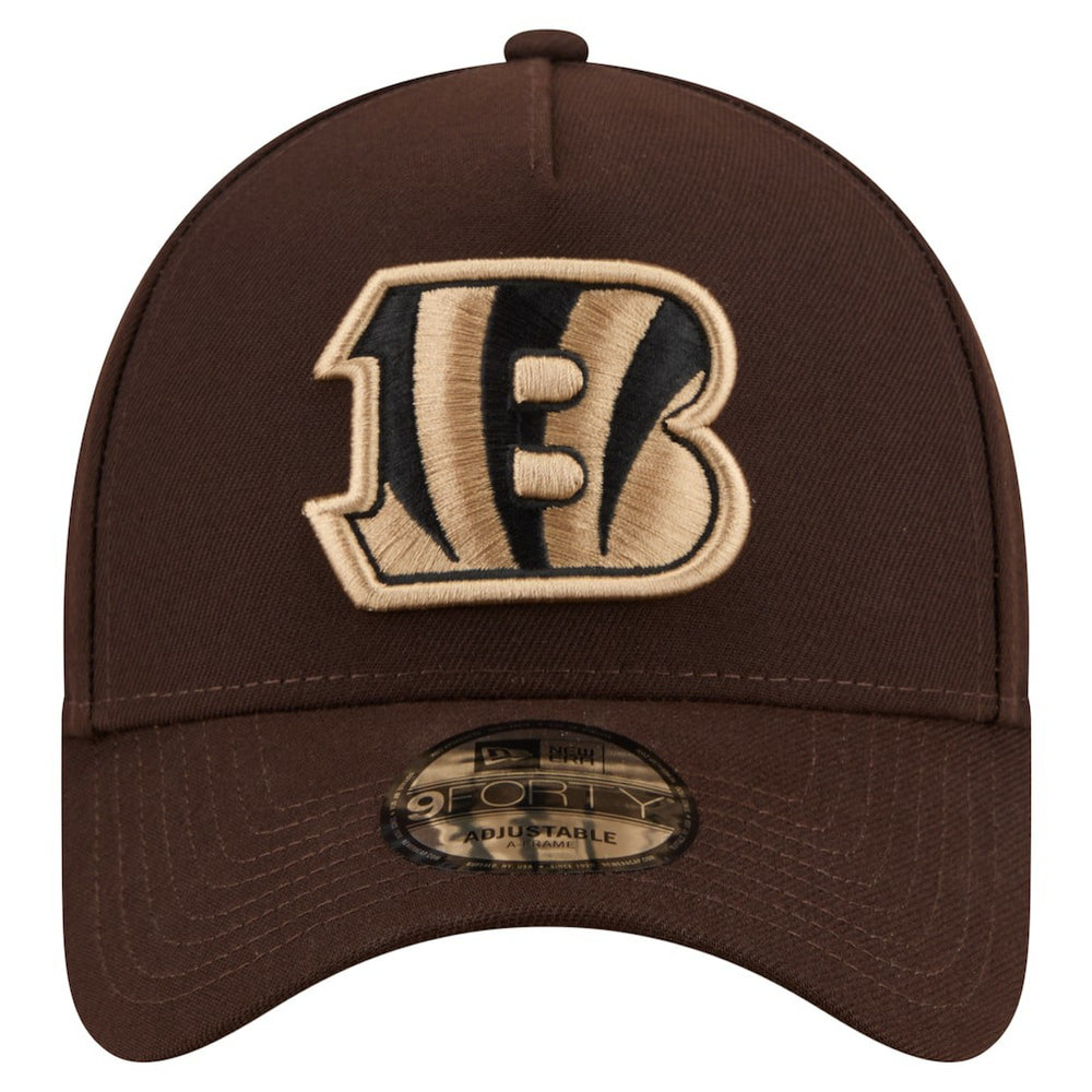 Cincinnati Bengals New Era Burnt Wood A-Frame 9FORTY Adjustable Hat - Dark Brown outlet