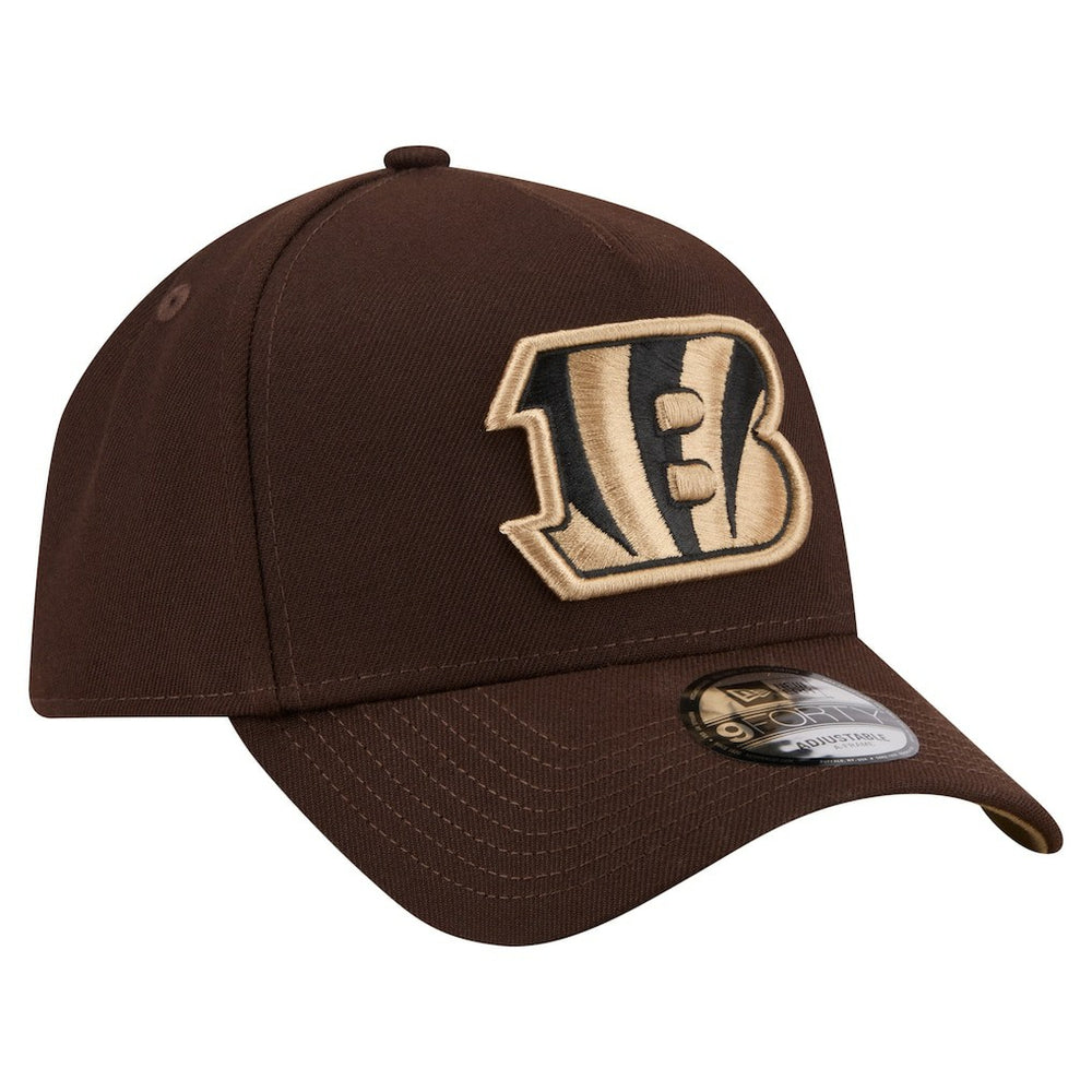 Cincinnati Bengals New Era Burnt Wood A-Frame 9FORTY Adjustable Hat - Dark Brown outlet