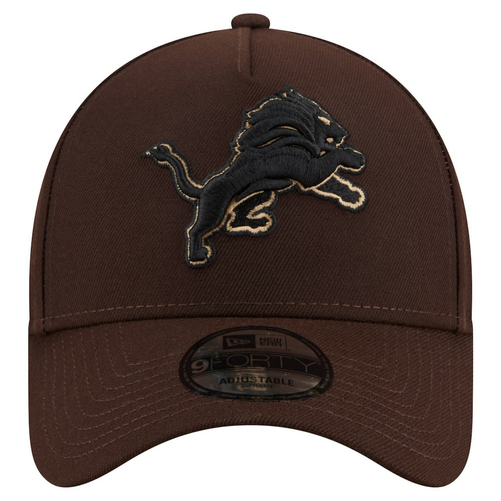 Detroit Lions New Era Burnt Wood A-Frame 9FORTY Adjustable Hat - Dark Brown outlet