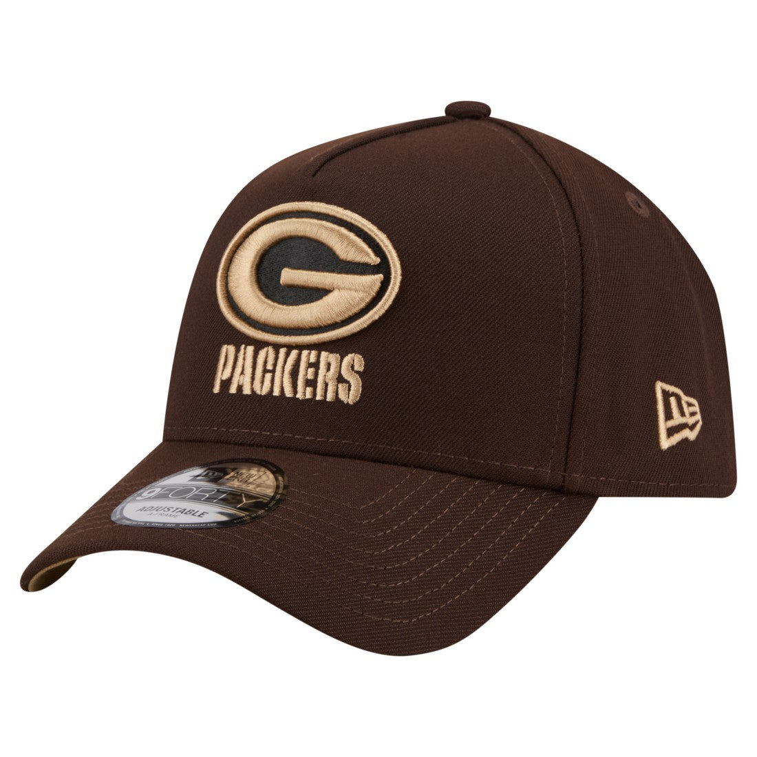 Green Bay Packers New Era Burnt Wood A-Frame 9FORTY Adjustable Hat - Dark Brown for sale