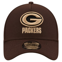 Green Bay Packers New Era Burnt Wood A-Frame 9FORTY Adjustable Hat - Dark Brown for sale