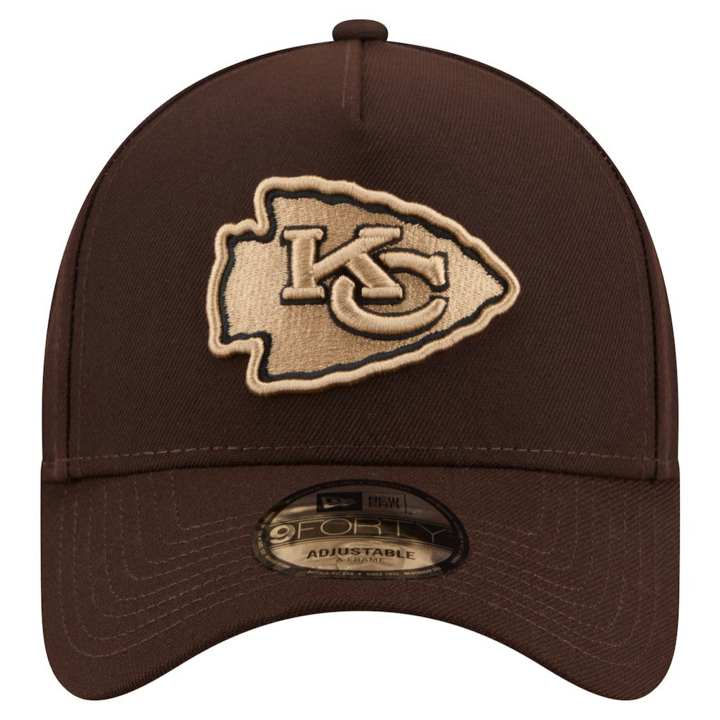 Kansas City Chiefs New Era Burnt Wood A-Frame 9FORTY Adjustable Hat - Dark Brown cheap