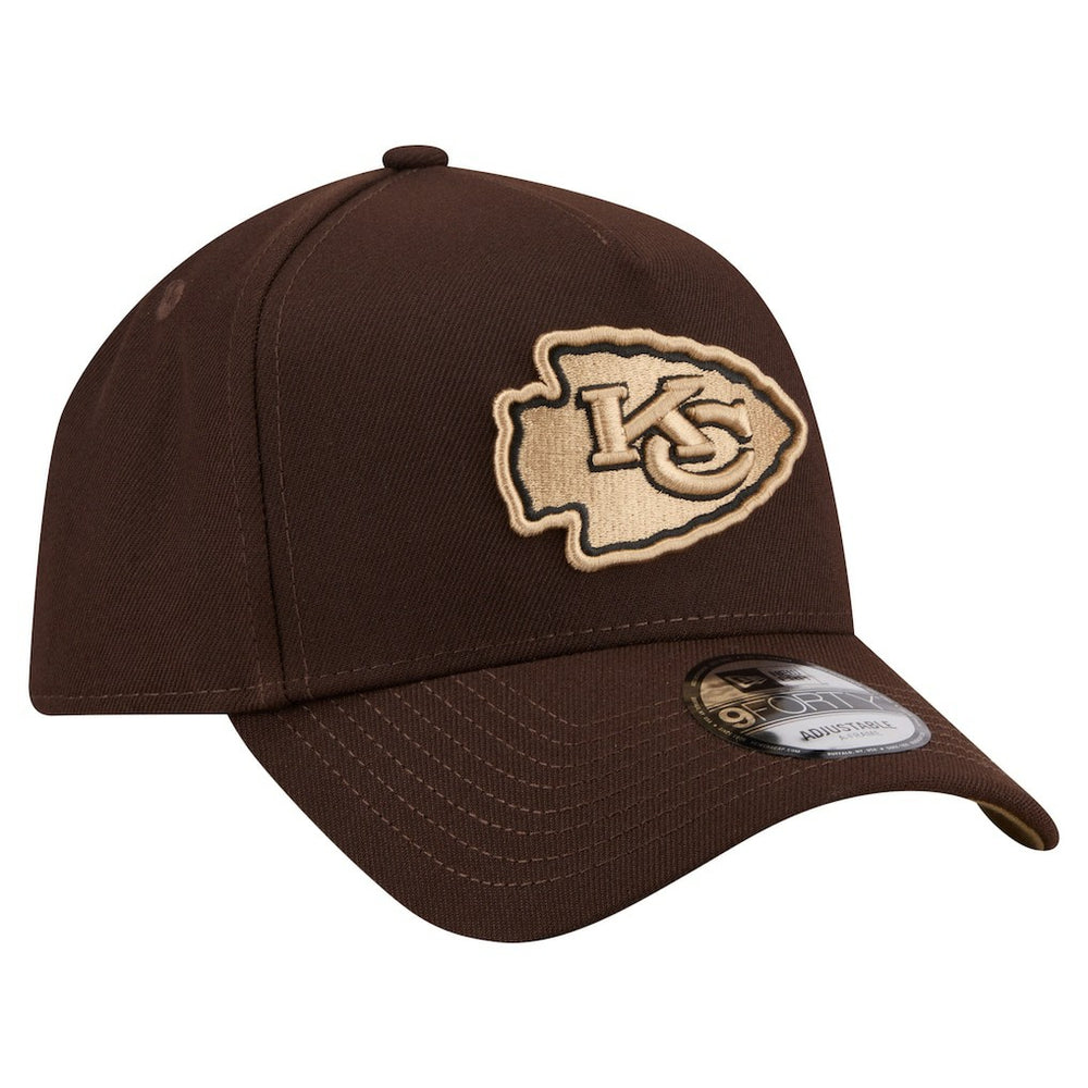 Kansas City Chiefs New Era Burnt Wood A-Frame 9FORTY Adjustable Hat - Dark Brown cheap