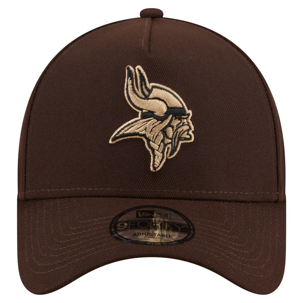 Minnesota Vikings New Era Burnt Wood A-Frame 9FORTY Adjustable Hat - Dark Brown outlet