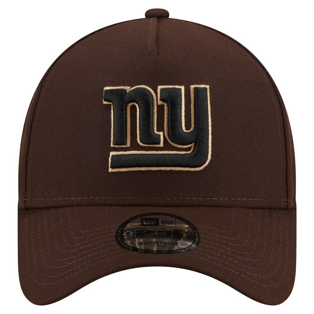 New York Giants New Era Burnt Wood A-Frame 9FORTY Adjustable Hat - Dark Brown cheap