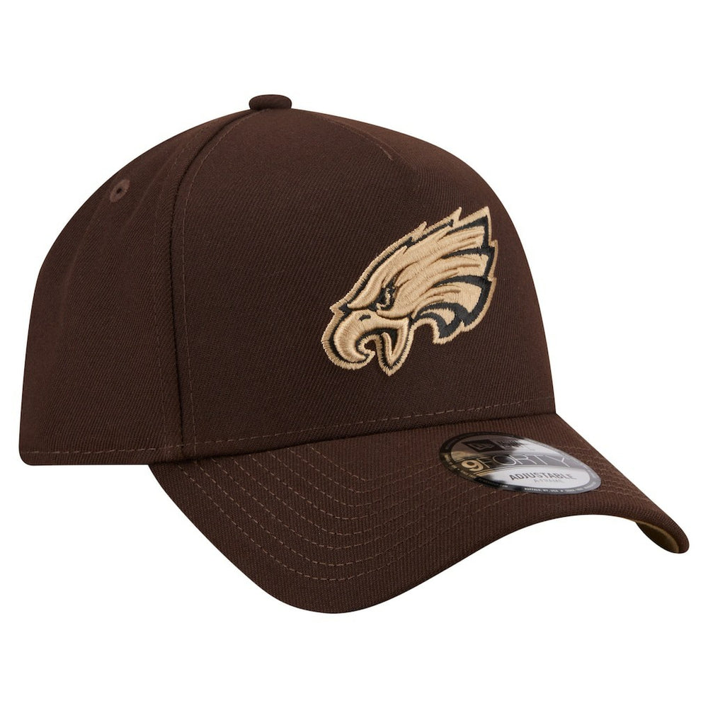 Philadelphia Eagles New Era Burnt Wood A-Frame 9FORTY Adjustable Hat - Dark Brown sale