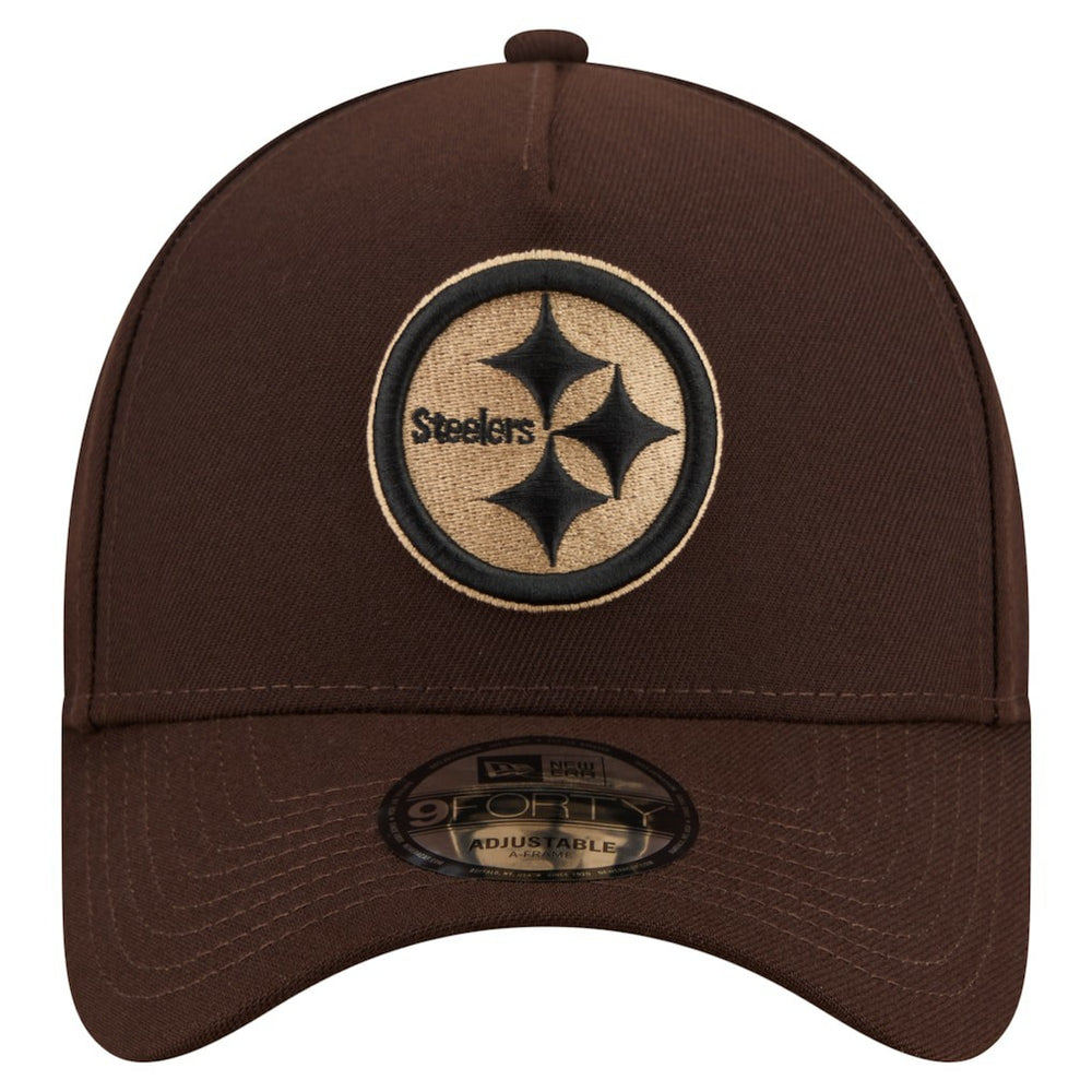 Pittsburgh Steelers New Era Burnt Wood A-Frame 9FORTY Adjustable Hat - Dark Brown outlet