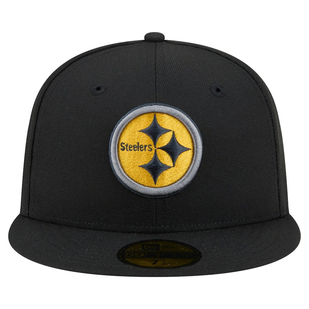 Pittsburgh Steelers New Era Color Pop 59FIFTY Fitted Hat - Black discount