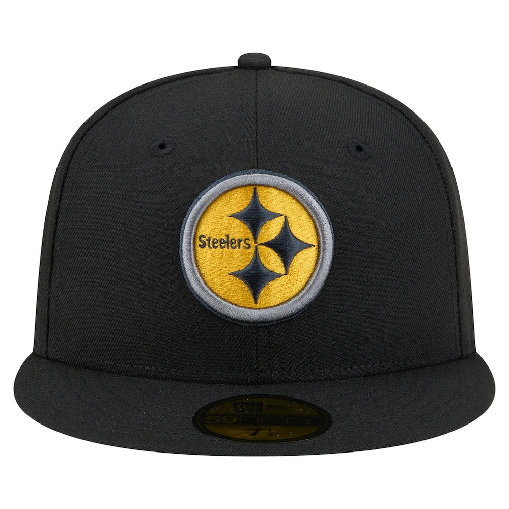 Pittsburgh Steelers New Era Color Pop 59FIFTY Fitted Hat - Black discount