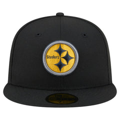 Pittsburgh Steelers New Era Color Pop 59FIFTY Fitted Hat - Black discount