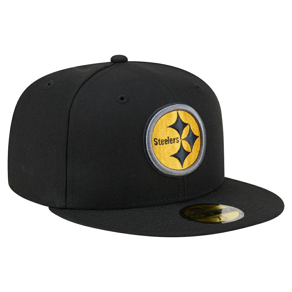 Pittsburgh Steelers New Era Color Pop 59FIFTY Fitted Hat - Black discount