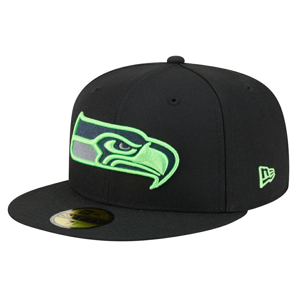 Seattle Seahawks New Era Color Pop 59FIFTY Fitted Hat - Black outlet