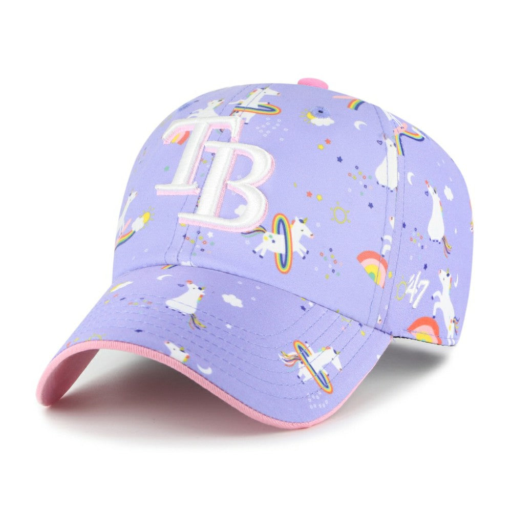 Tampa Bay Rays Girls Youth Unicorn Clean Up Adjustable Hat - Lavender | 47 brand