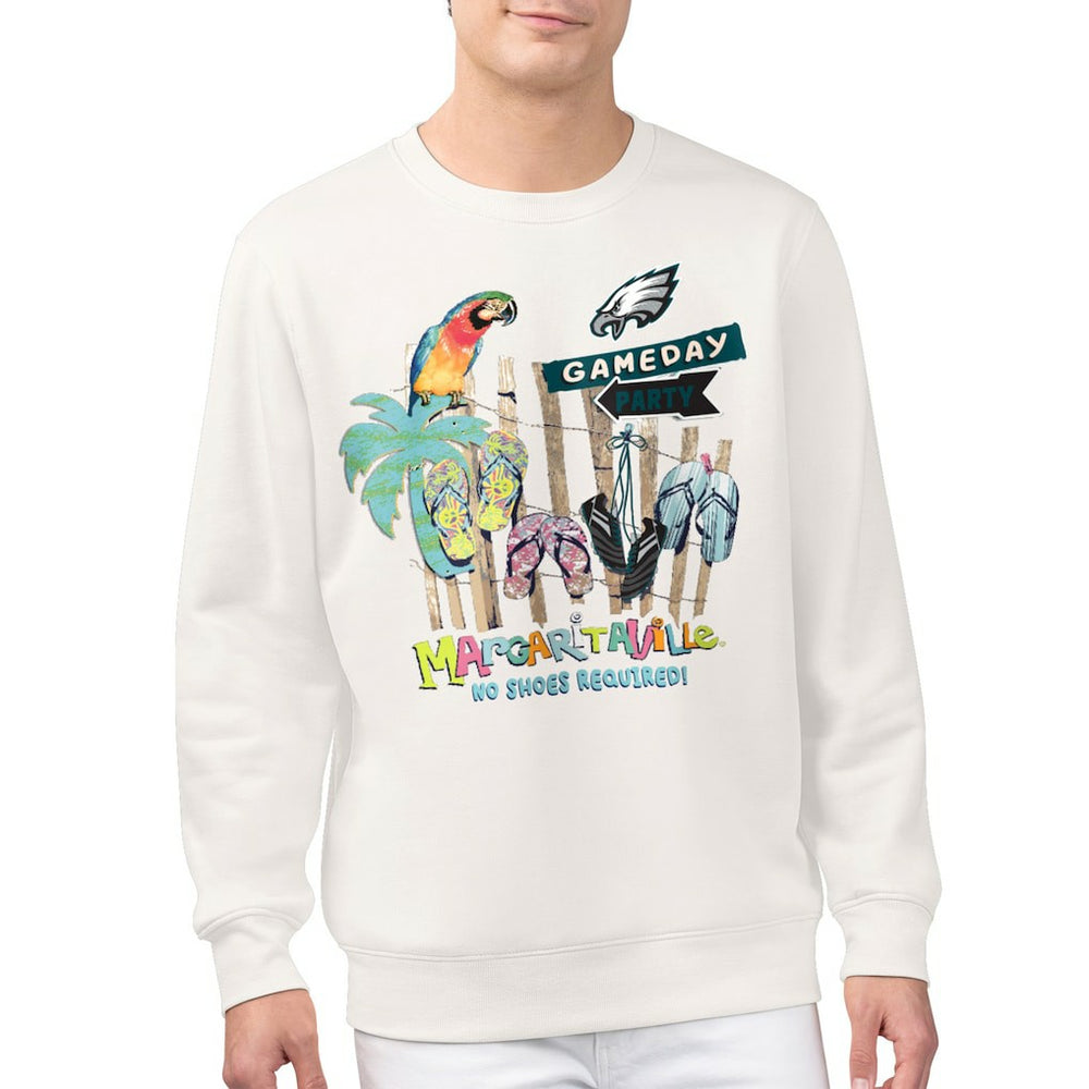 Philadelphia Eagles Margaritaville Gameday Party Fleece Sweatshirt - Cream sale