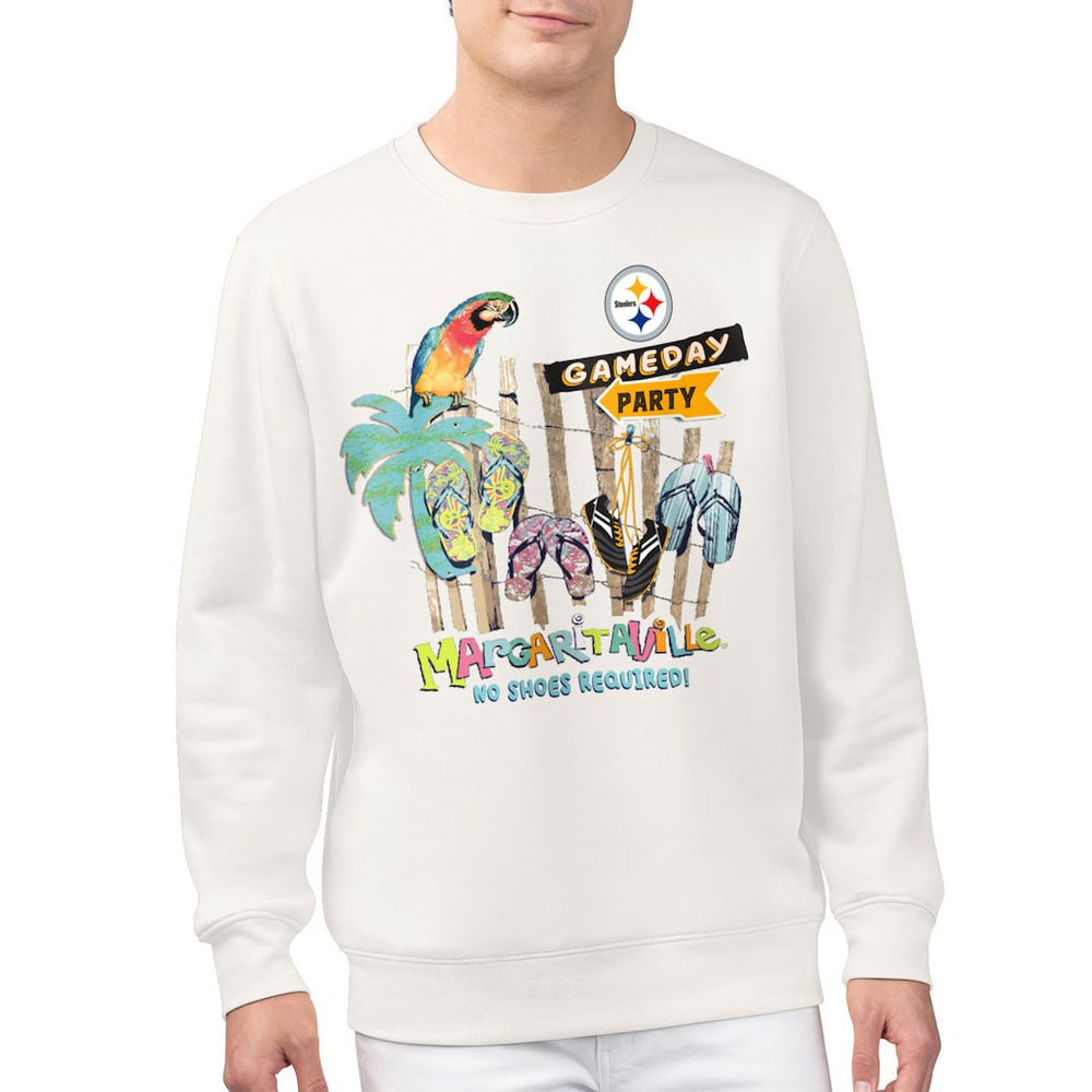 Pittsburgh Steelers Margaritaville Gameday Party Fleece Sweatshirt - Cream for sale
