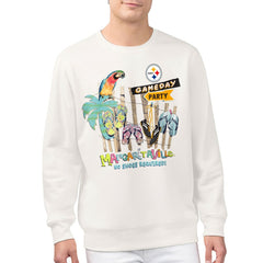 Pittsburgh Steelers Margaritaville Gameday Party Fleece Sweatshirt - Cream for sale