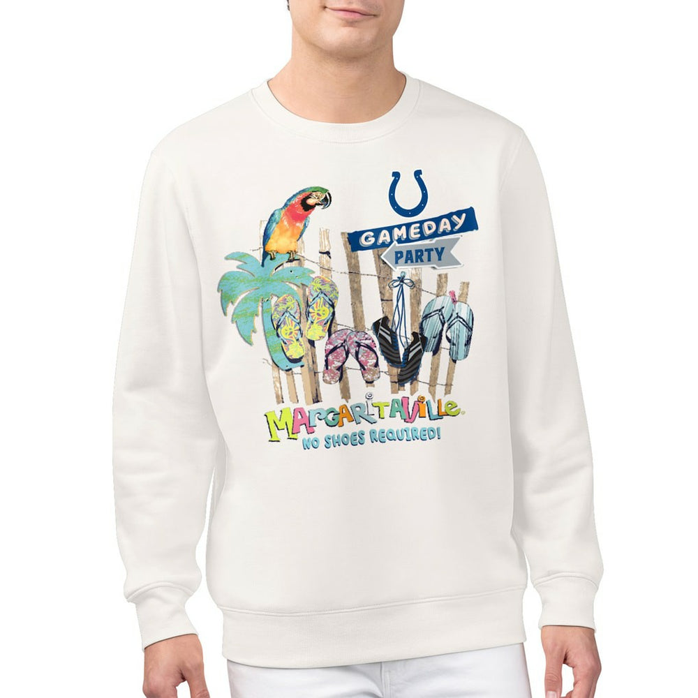 Indianapolis Colts Margaritaville Gameday Party Fleece Sweatshirt - Cream on sale