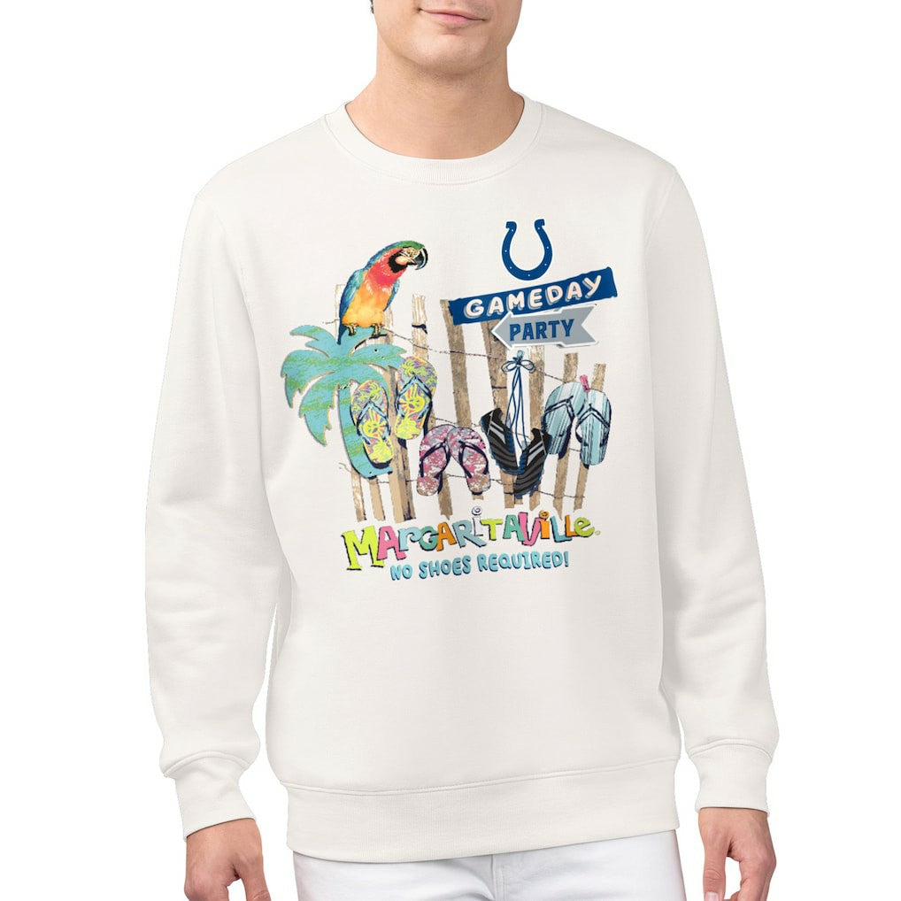 Indianapolis Colts Margaritaville Gameday Party Fleece Sweatshirt - Cream on sale