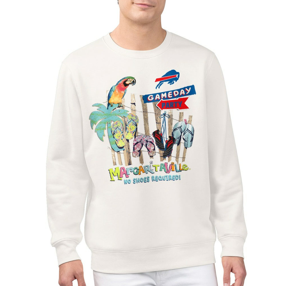 Buffalo Bills Margaritaville Gameday Party Fleece Sweatshirt - Cream sale