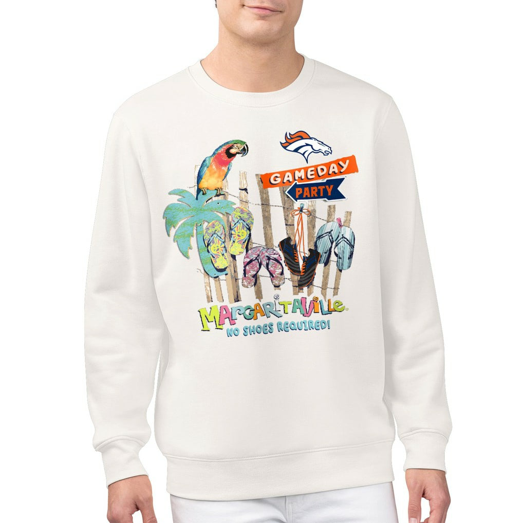 Denver Broncos Margaritaville Gameday Party Fleece Sweatshirt - Cream cheap