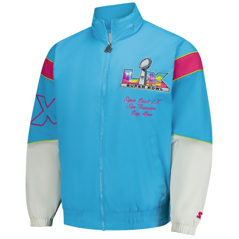 Super Bowl LX Starter The Gust Full-Zip Hooded Jacket - Light Blue outlet