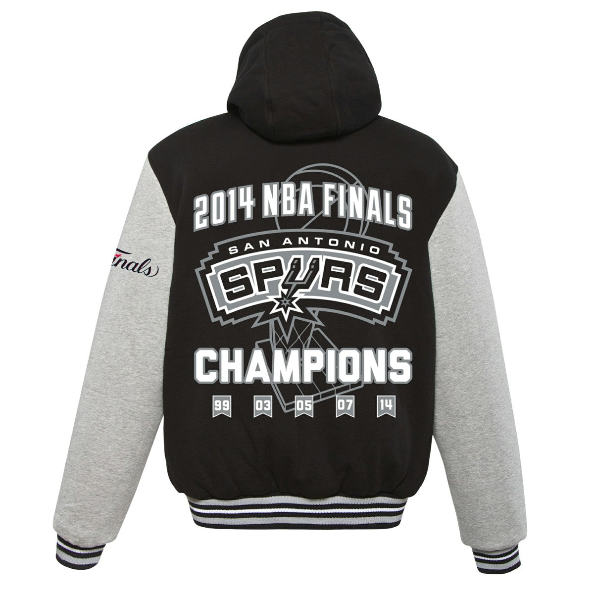 San Antonio Spurs JH Design 2014 NBA Finals Fleece Full-Zip Varsity Jacket - Black for sale