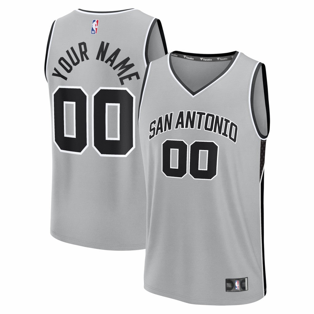 San Antonio Spurs Youth Fastbreak Custom Jersey - Statement Edition - Silver | Fanatics outlet