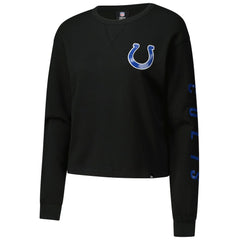 Indianapolis Colts New Era Women's Sport Night Thermal Long Sleeve Cropped T-Shirt - Black for sale
