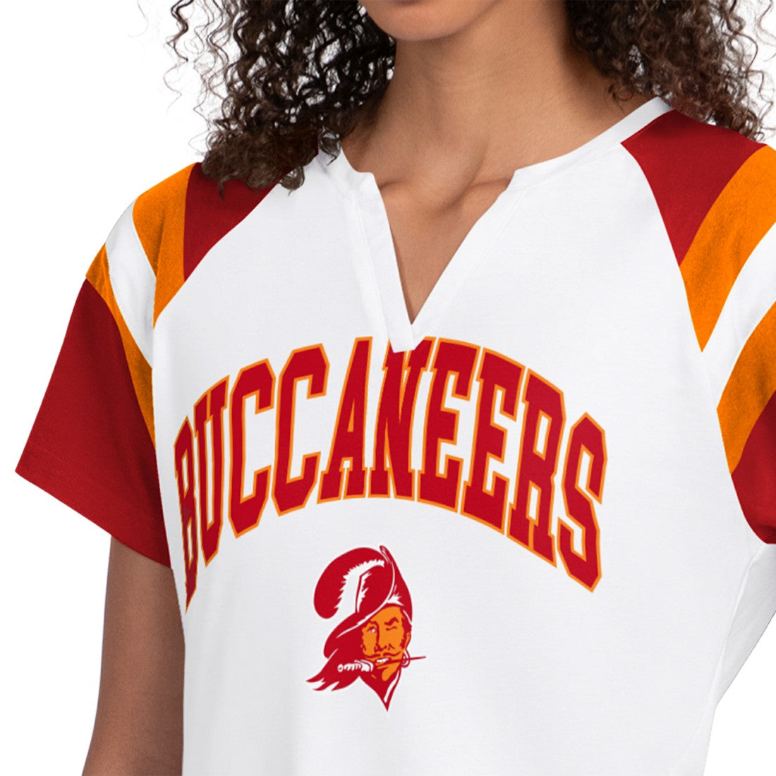 Tampa Bay Buccaneers Starter Women's Game On Notch Neck T-Shirt - White on sale