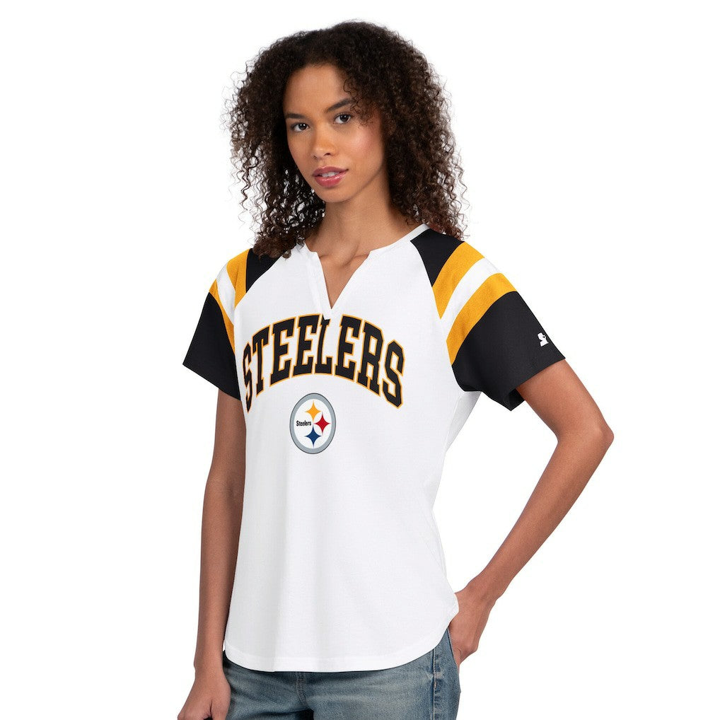Pittsburgh Steelers Starter Women's Game On Notch Neck T-Shirt - White for sale