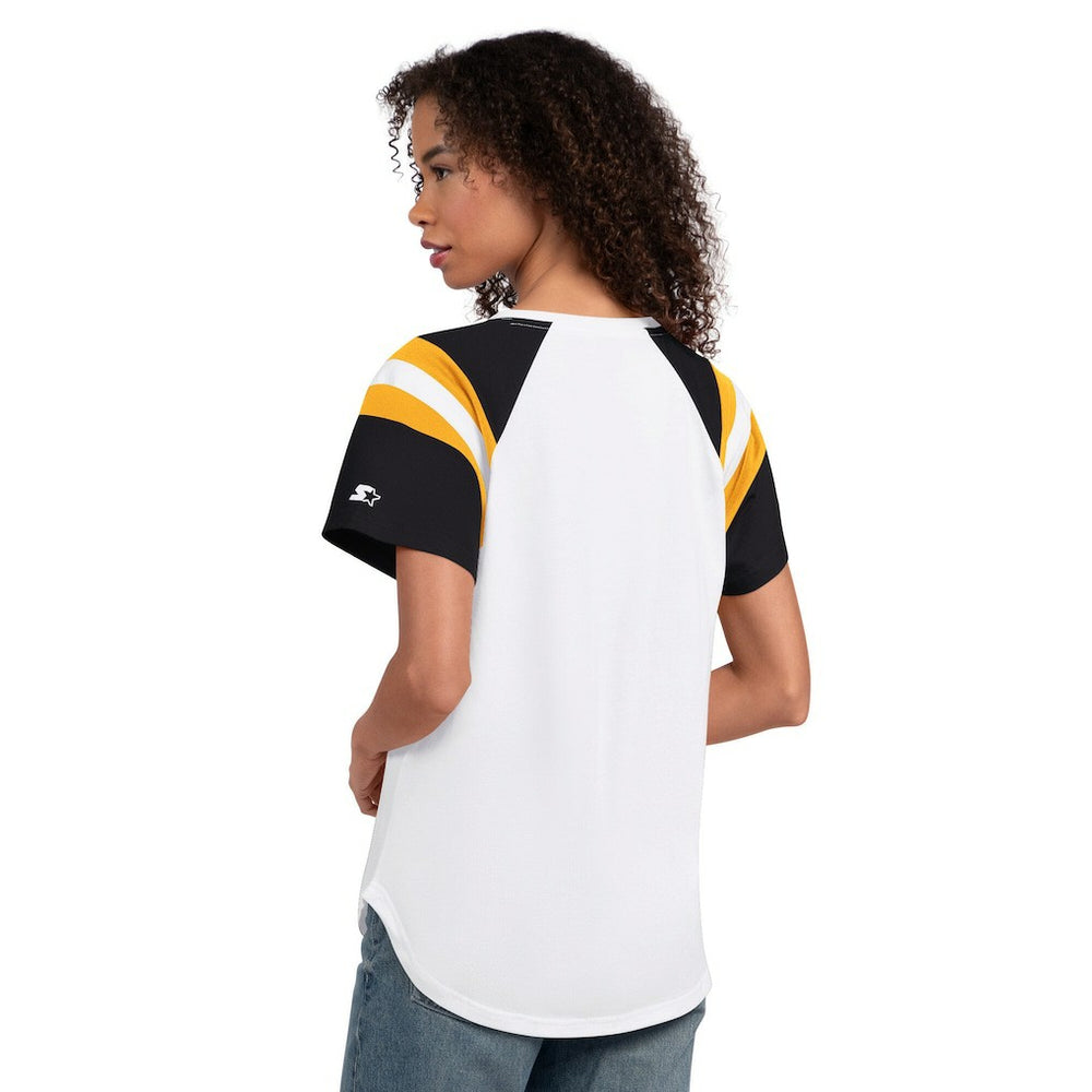 Pittsburgh Steelers Starter Women's Game On Notch Neck T-Shirt - White for sale
