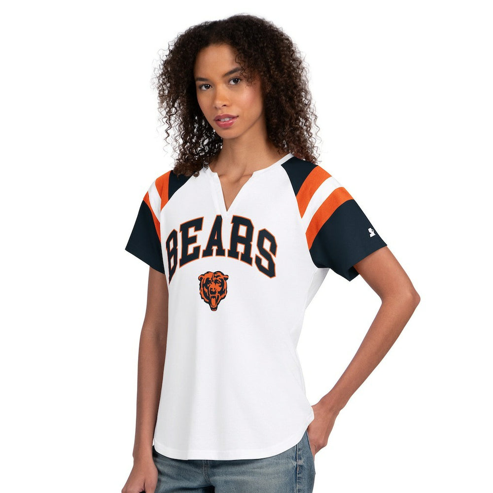 Chicago Bears Starter Women's Game On Raglan Notch Neck T-Shirt - White outlet