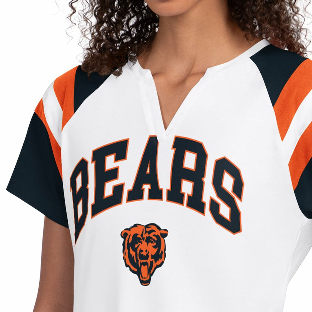 Chicago Bears Starter Women's Game On Raglan Notch Neck T-Shirt - White outlet