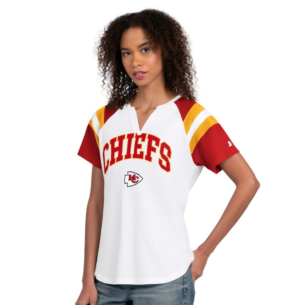 Kansas City Chiefs Starter Women's Game On Notch Neck T-Shirt - White outlet