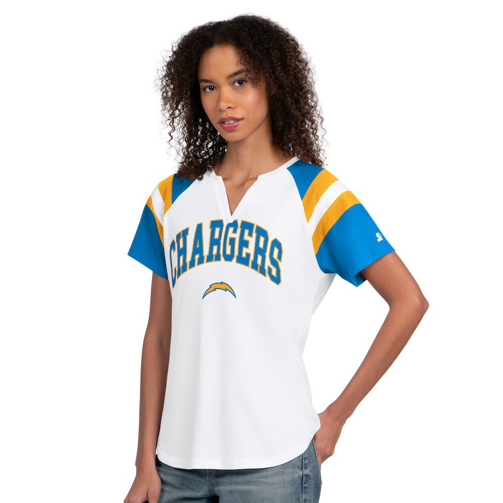 Los Angeles Chargers Starter Women's Game On Notch Neck T-Shirt - White for sale