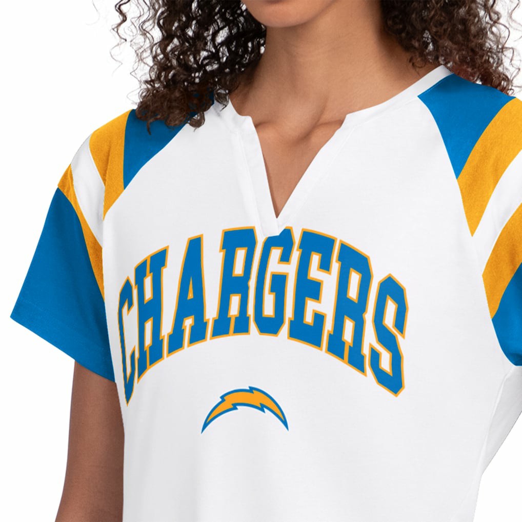 Los Angeles Chargers Starter Women's Game On Notch Neck T-Shirt - White for sale