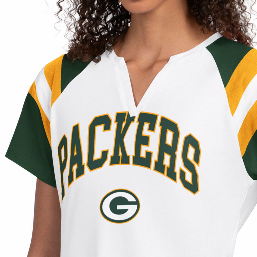 Green Bay Packers Starter Women's Game On Notch Neck T-Shirt - White online