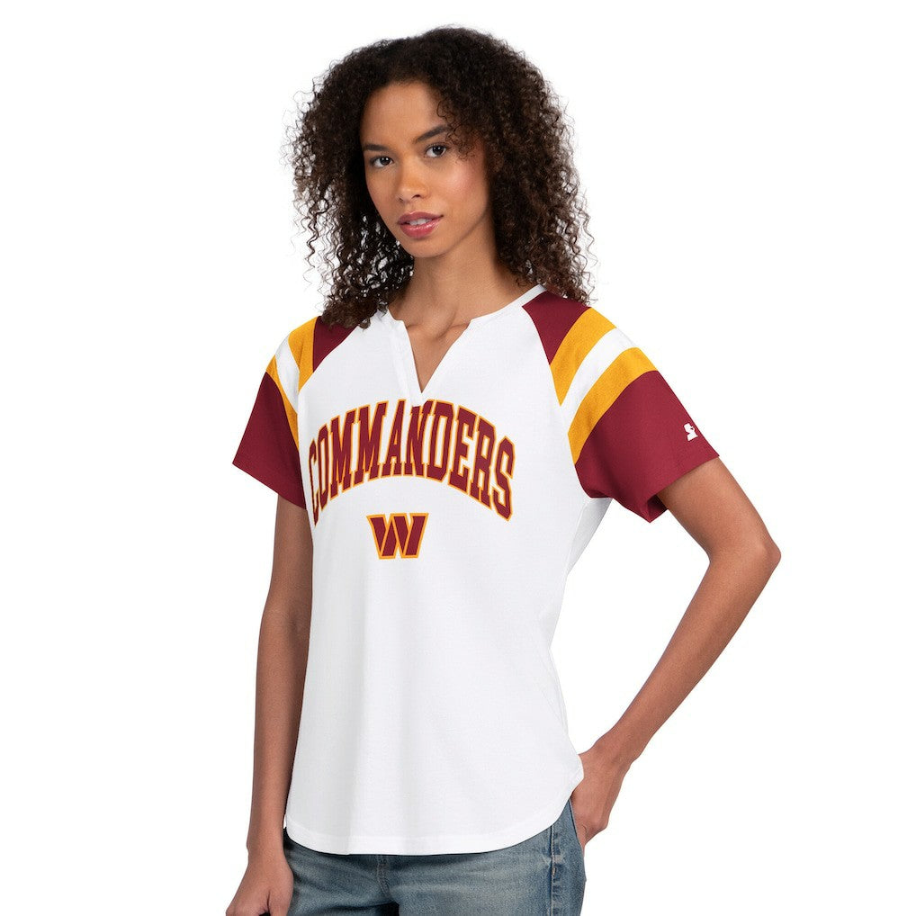 Washington Commanders Starter Women's Game On Notch Neck T-Shirt - White online