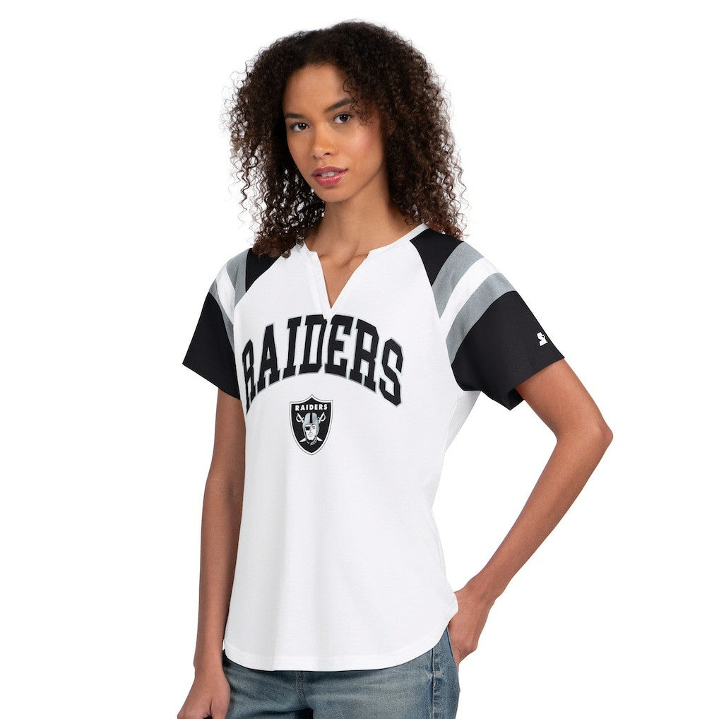 Las Vegas Raiders Starter Women's Game On Notch Neck T-Shirt - White on sale
