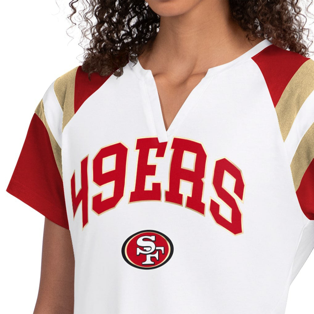 San Francisco 49ers Starter Women's Game On Notch Neck T-Shirt - White sale