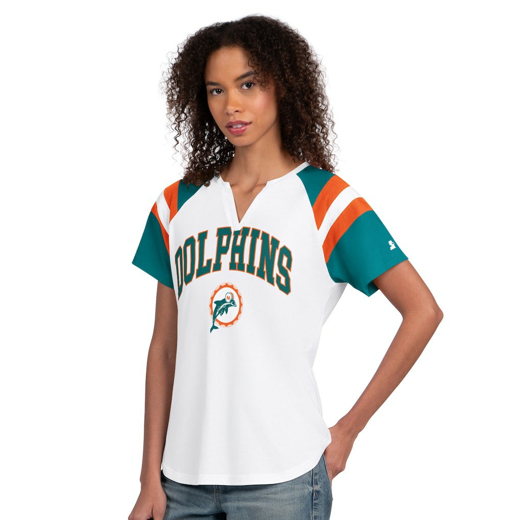 Miami Dolphins Starter Women's Game On Notch Neck T-Shirt - White online