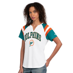 Miami Dolphins Starter Women's Game On Notch Neck T-Shirt - White online