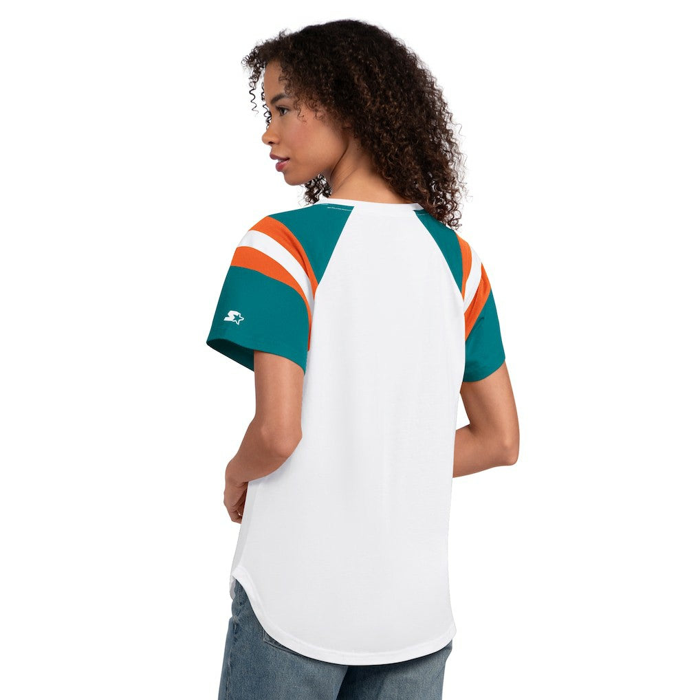 Miami Dolphins Starter Women's Game On Notch Neck T-Shirt - White online