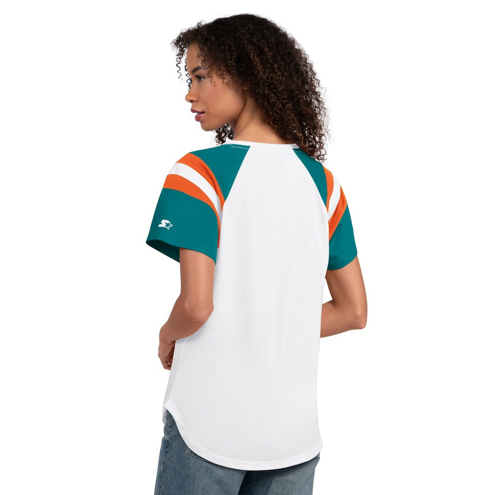 Miami Dolphins Starter Women's Game On Notch Neck T-Shirt - White online