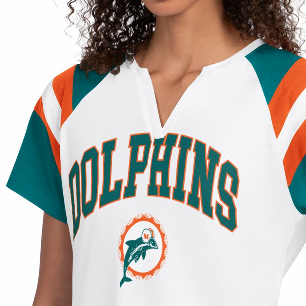 Miami Dolphins Starter Women's Game On Notch Neck T-Shirt - White online